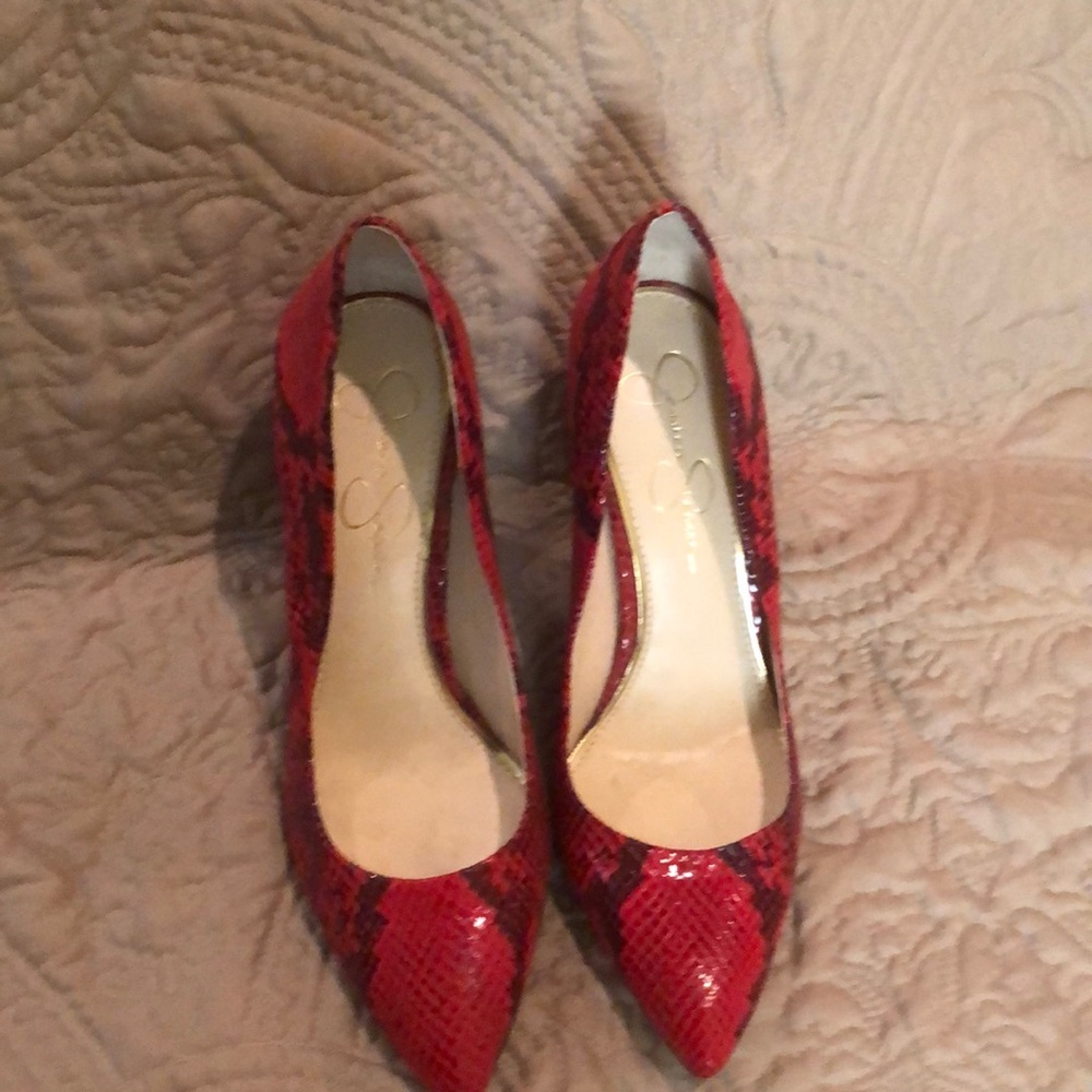 Jessica Simpson Pumps - Snakeskin Print Red